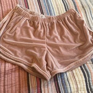 velvet pink shorts! brandy melville